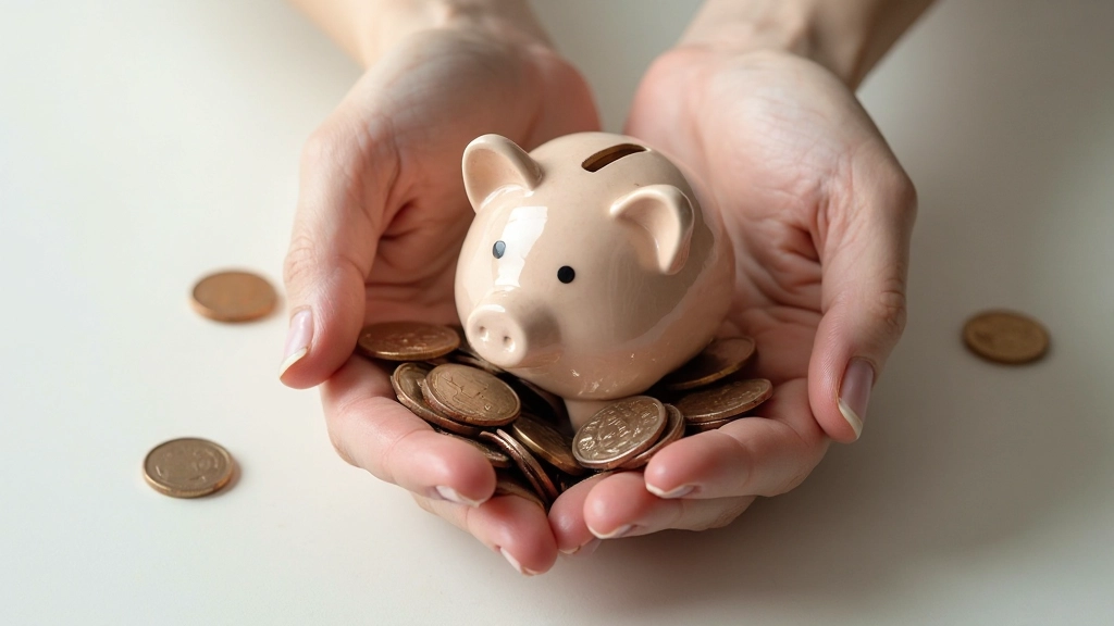 Копилка с монетами и банкноты, символизирующие накопления и сбережения